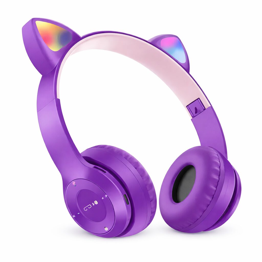 Auriculares Bluetooth Cat Ear P47M con orejitas y luces - Imagen 2